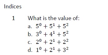 Practise Laws of Indices
